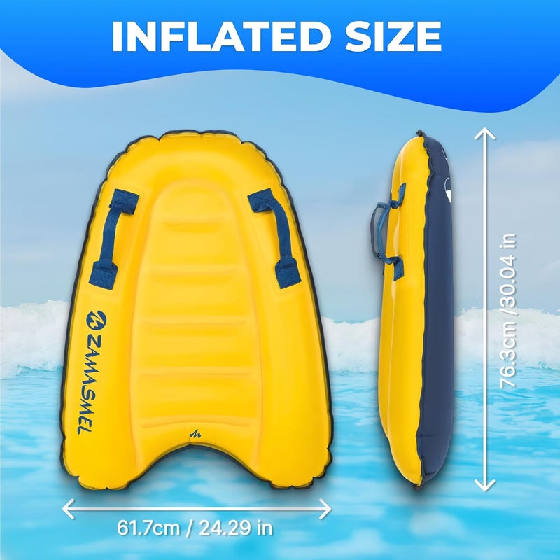 ZAMASMEL Premium Kids Inflatable Boogie Board Lightweight Swimming Floating Surfboard for Beach & Pool Fun Durable Inflatable Surf Body Board for Wave Riding Summer Pool Floats & Beach Toys - Image 4